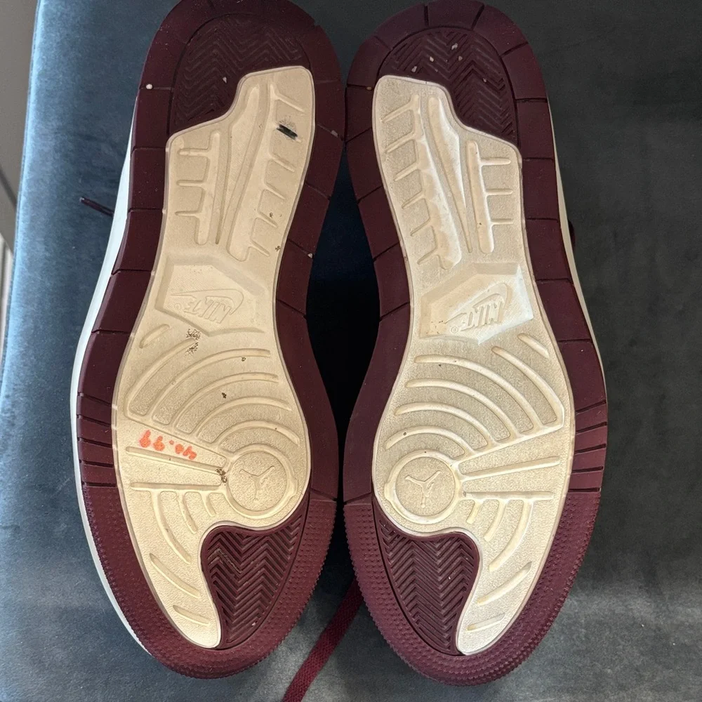 Men's Burgundy and White Sneakers